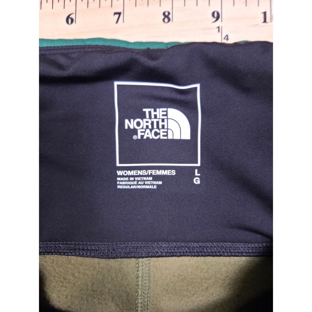The North Face Steep Tech Leggings Womens L Olive Green Black Fleece Tights - Picture 10 of 13